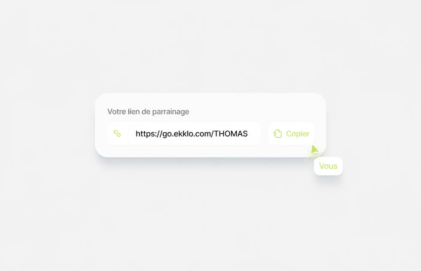 Accès au programme de parrainage depuis un compte Ekklo