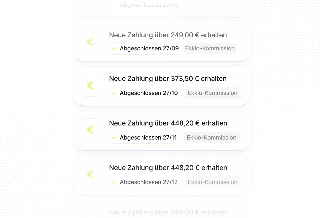 Erhaltene Botschafterprovisionen aus empfohlenen Abonnements