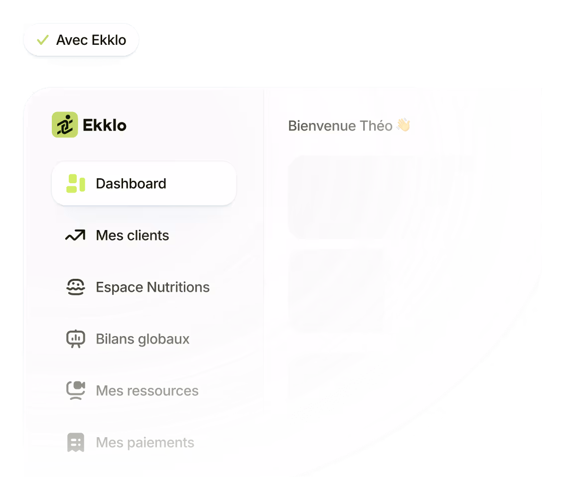 Ekklo fitness coaching software dashboard