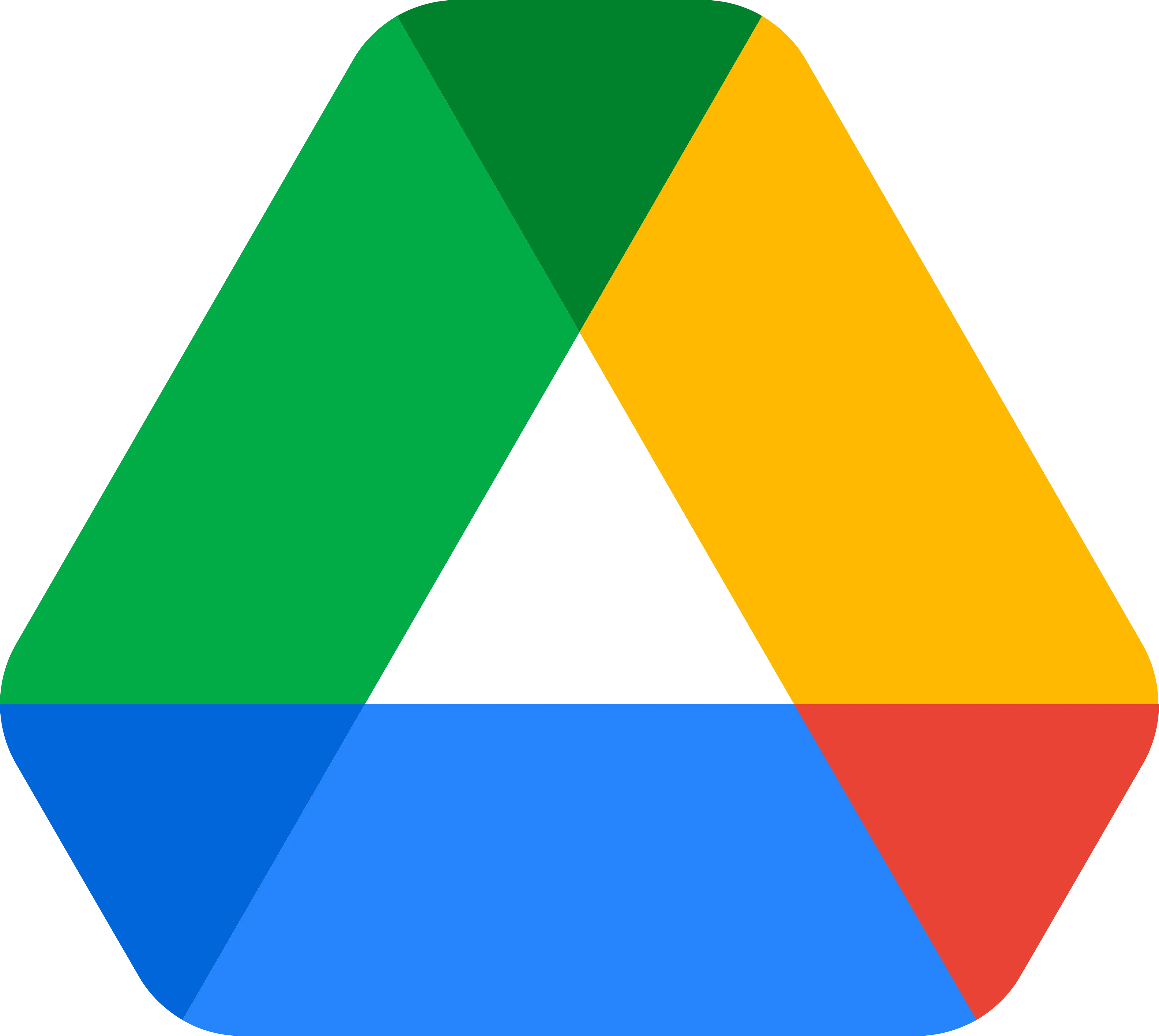 Google Drive logo with a triangular shape in green, yellow, blue, and red colors.